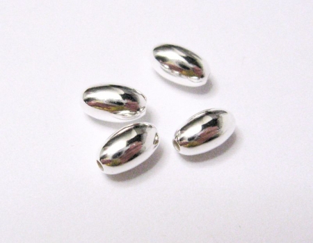 Zwischenteil Olive 6 x 4 mm hochglanzpoliert Silber 925